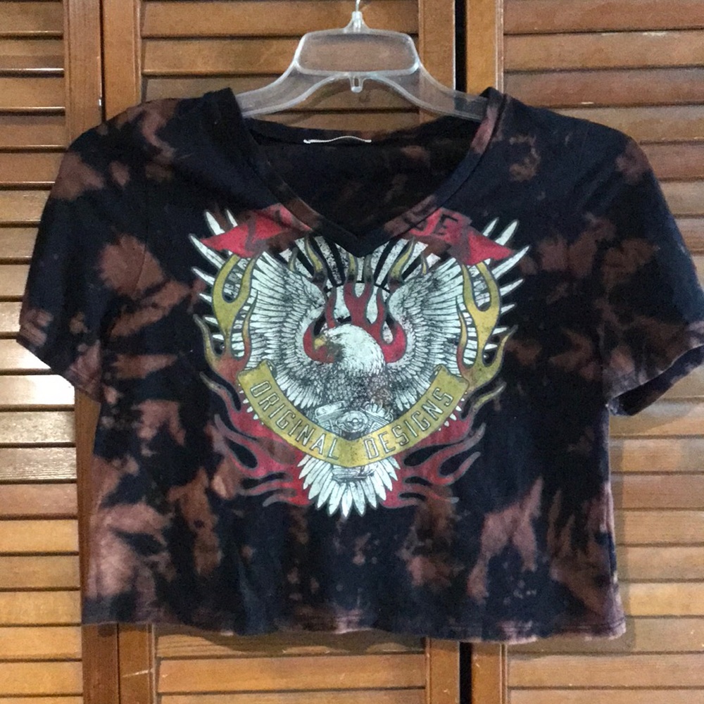 Tie Dye Eagle Crop Top